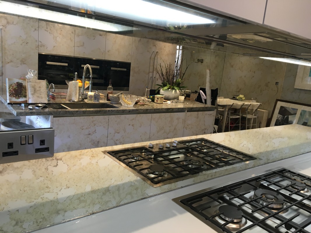 Mirror glass splashback in Blackheath luxury kitchen